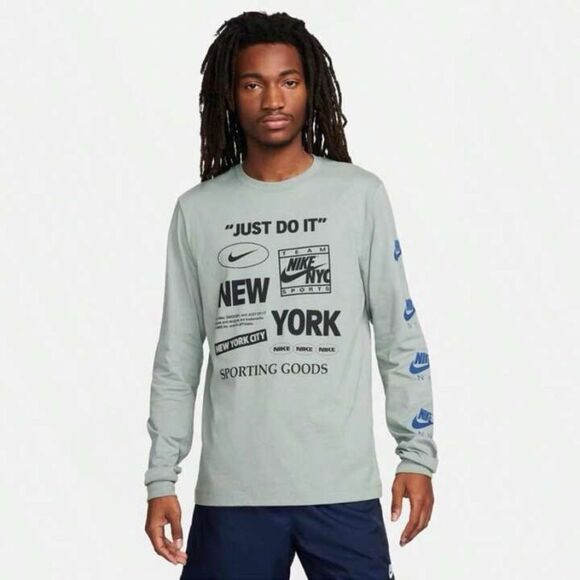 NIKE SPORTSWEAR JUST DO IT NYC GRAPHIC LONG-SLEEVE T-SHIRT size L NWT in pkg - Picture 2 of 8